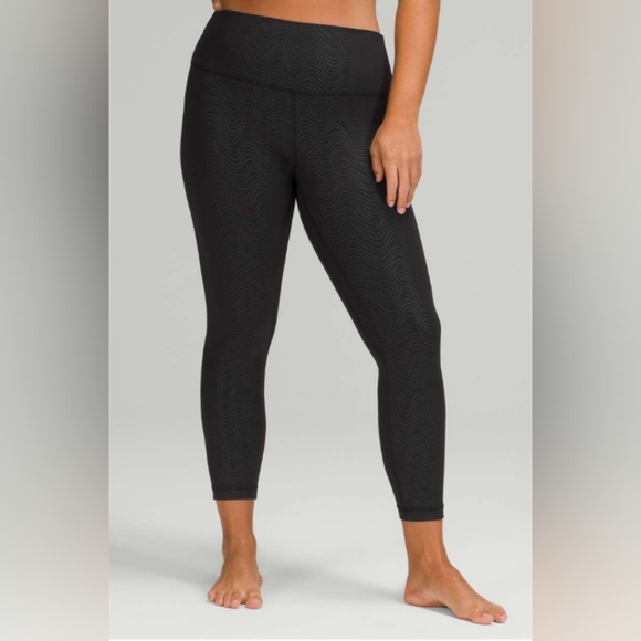 Lululemon Align High-Rise Pant 25" Aqueous Emboss Black - Picture 3 of 9